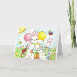 Bunny Födelsedagsfest Card Kort