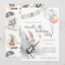 Bunny Födelsedagsfest inbjudan
