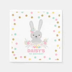 Bunny Födelsedagsfest Napkin lite Bunny Birthday Pappersservett
