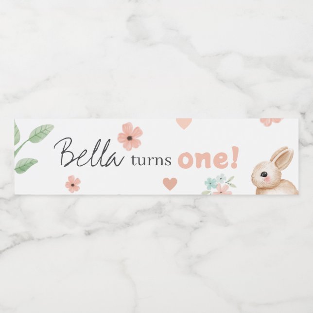 Bunny Födelsedagsfest Vattenflaska-etikett Vattenflaskor Etikett (Singel etikett)