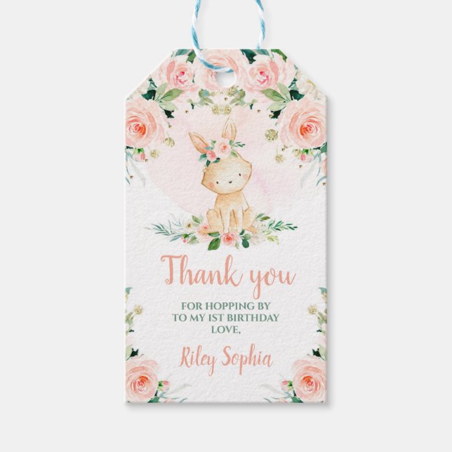 Bunny födelsedagspresent Gift-Märkre Presentetikett (Framsidan)