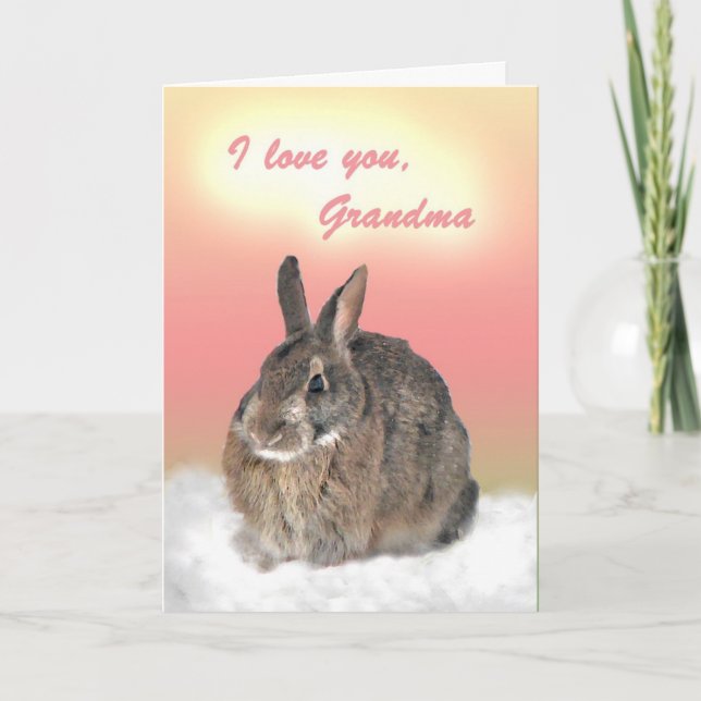Bunny för farmor Mors dag Kort (Framsida)