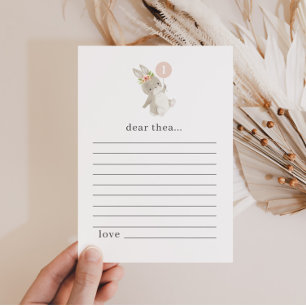 Bunny första födelsedag - anteckningskort för kaps