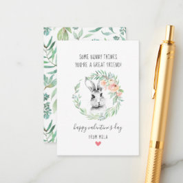Bunny Friend Kids Classroom Valentines kort