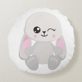 BUNNY FRONT OCH BAKGRUND FÖR LÖPTIG LÖPNING RUND KUDDE