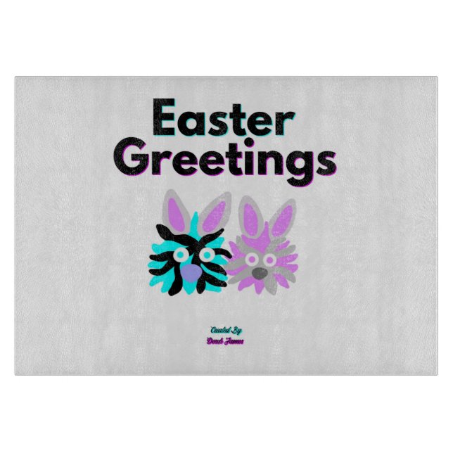 Bunny Fuzzies Glass Caking Board (Framsidan)