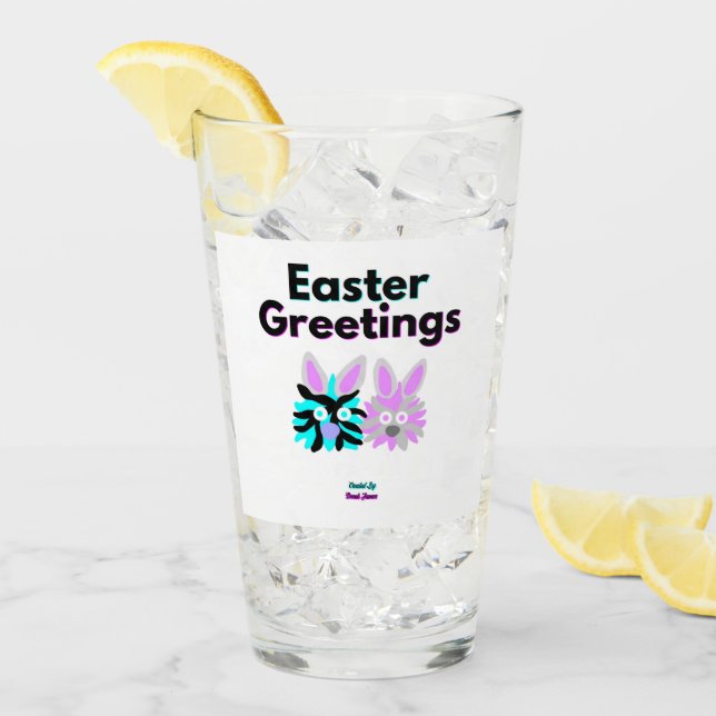 Bunny Fuzzies Glass Tumbler Glaskopp (Framsida Ice)
