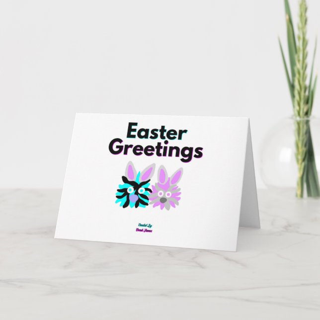 Bunny Fuzzies Horisontell Standard Välkomstkort Kort (Framsida)