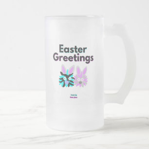 Bunny Fuzzies Large Frosted Glass Mugg