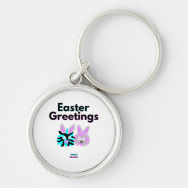 Bunny Fuzzies Premium Round Keychain Rund Silverfärgad Nyckelring