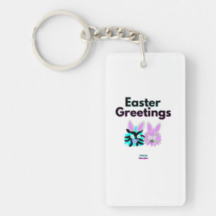 Bunny Fuzzies Rectangle Keychain Nyckelring