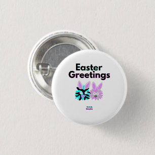 Bunny Fuzzies Round Button Knapp
