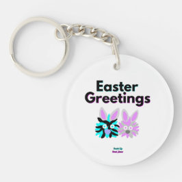 Bunny Fuzzies Round Keychain