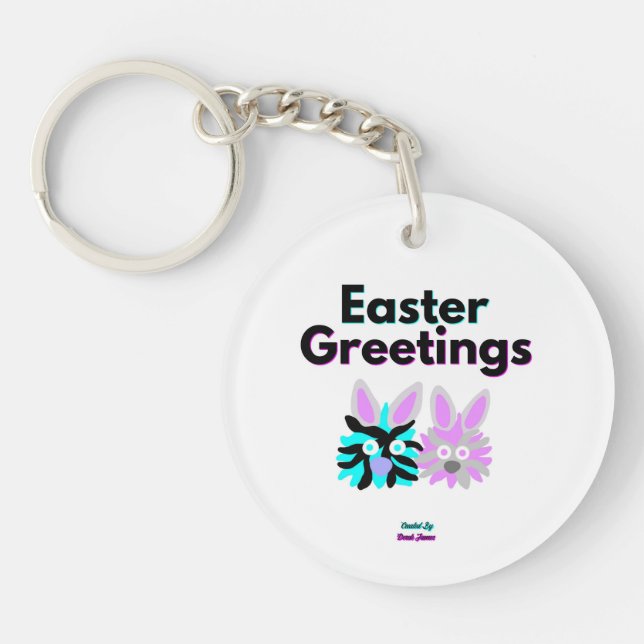 Bunny Fuzzies Round Keychain (Framsidan)