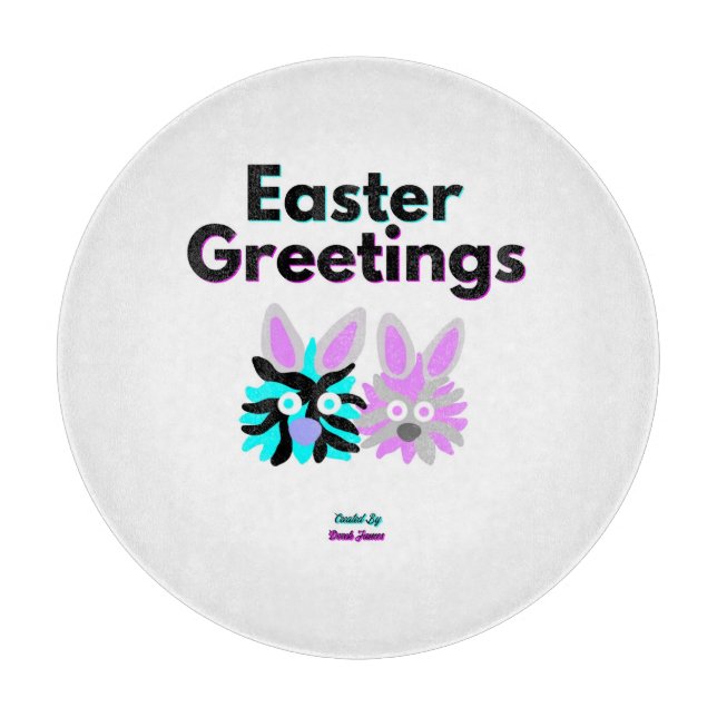 Bunny Fuzzies Runda glasskärskivor 30,4 cm (Framsidan)