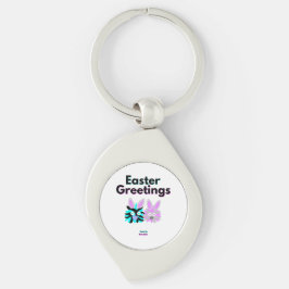Bunny Fuzzies Swirl Metall Keychain Silverfärgad Nyckelring