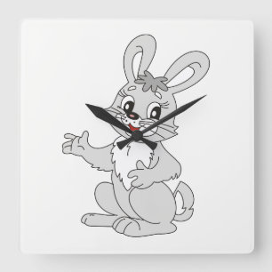 Bunny Fyrkantig Klocka