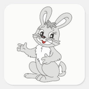 Bunny Fyrkantigt Klistermärke