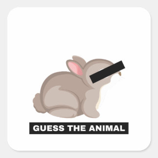 Bunny Fyrkantigt Klistermärke