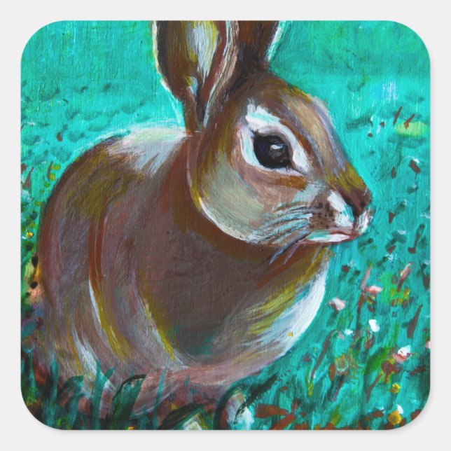 Bunny Fyrkantigt Klistermärke (Framsida)