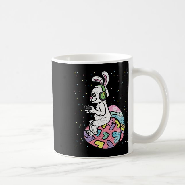 Bunny Gamer Påsk Gaming Game Controller Egg Hunt Kaffemugg (Höger)
