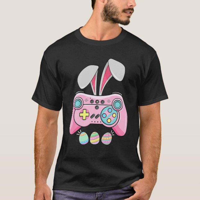 Bunny Gaming Controller Video Game Älskare, Gamer  T Shirt (Framsida)