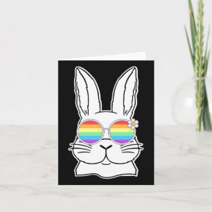 Bunny Gay pride Lgbtq Bunny Rainbow Sungles Lyckli Kort