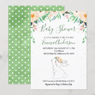 Bunny Gender Neutral Baby Shower-inbjudan Inbjudningar