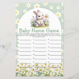 Bunny Gender Neutral Baby Shower Namn Game