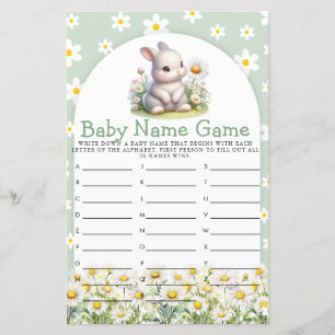Bunny Gender Neutral Baby Shower Namn Game