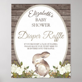 Bunny Gender Neutral Baby Shower Raffle Poster