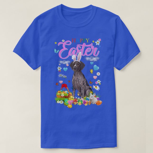 Bunny German ShorthwerPointer Hund Glad påsk  T Shirt (Design framsida)