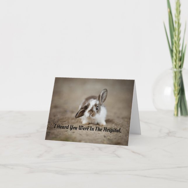 Bunny Get well Greeting Card Kort (Framsida)