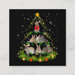 Bunny Gift Bunny Rabbit Julgran Light Fyrkantigt Visitkort
