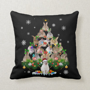 Bunny Gift Cute Rabbit Julgran Snö Kudde