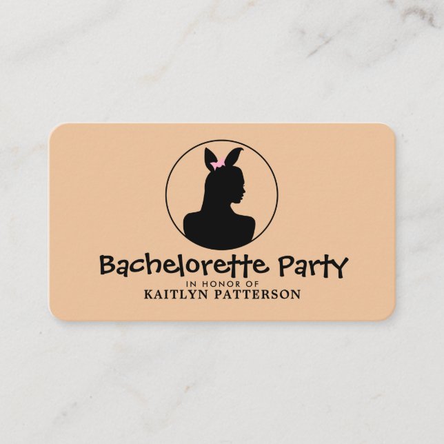 Bunny Girl, Elegant Bachelorette Party Biljett Tilläggskort (Framsida)