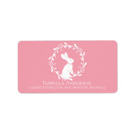 Bunny Girls Baby Shower-adressetikett Adressetikett