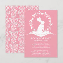 Bunny Girls Baby Shower Bok för Baby Card