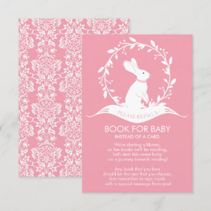 Bunny Girls Baby Shower Bok för Baby Card Inbjudningar