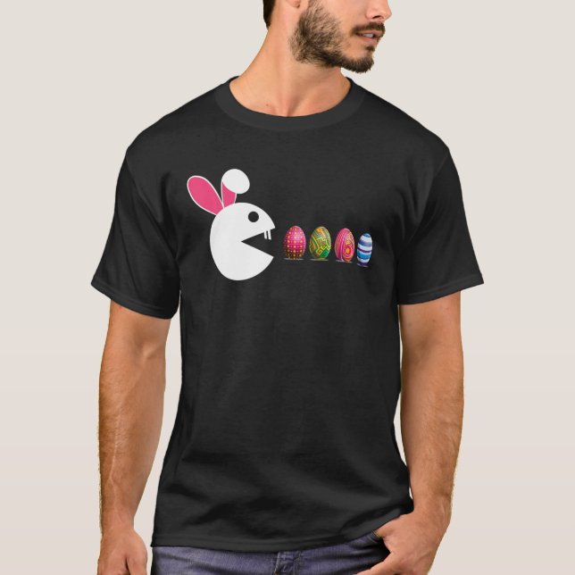 Bunny Glad påsk Egg Hunting Video Game Gamer Bo T Shirt (Framsida)
