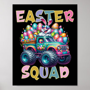 Bunny Glad påsk Monster Lastbil Älskare Egg Huntin Poster