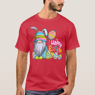 Bunny Gnome-Påskägg som jagar Lycklig Gnome Älskar T Shirt