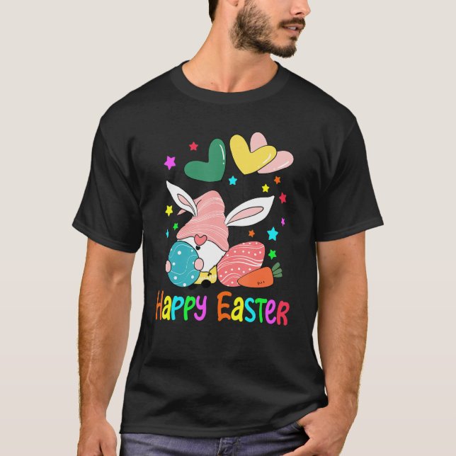 Bunny Gnome Rabbit Egg Hunting Glad påsk Day Ea T Shirt (Framsida)