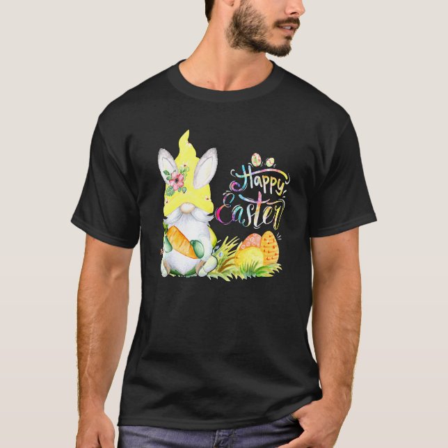 Bunny Gnome Rabbit Egg Hunting Glad påsk Day Ea T Shirt (Framsida)