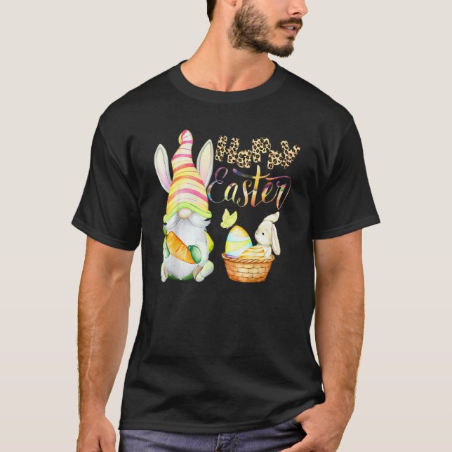 Bunny Gnome Rabbit Eggs Hunting Glad påsk Dag C T Shirt (Framsida)