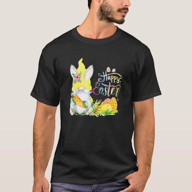 Bunny Gnome Rabbit Eggs Hunting Glad påsk Day F T Shirt (Framsida)