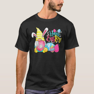 Bunny Gnome Rabbit Eggs Hunting Glad påsk Day F T Shirt