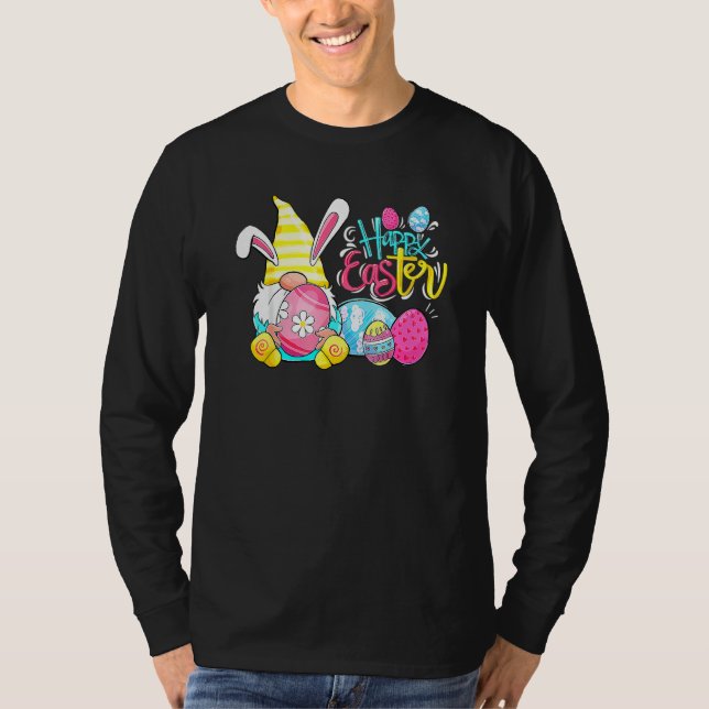 Bunny Gnome Rabbit Eggs Hunting Glad påsk Day F T Shirt (Framsida)