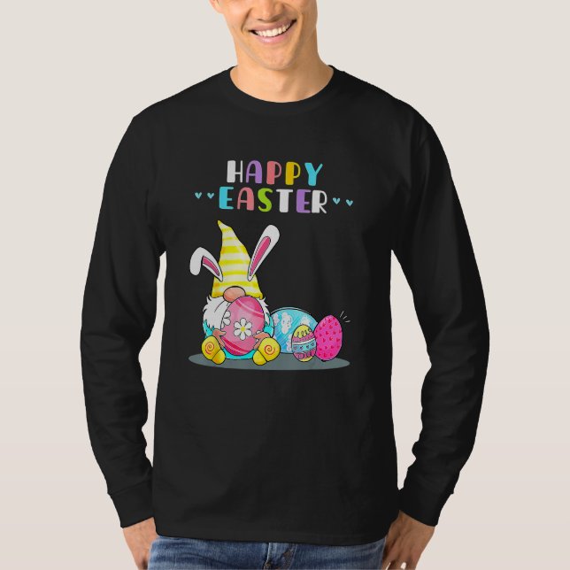 Bunny Gnome Rabbit Eggs Hunting Glad påsk Day F T Shirt (Framsida)