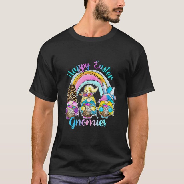 Bunny Gnome Rabbit Eggs Hunting Glad påsk Day F T Shirt (Framsida)